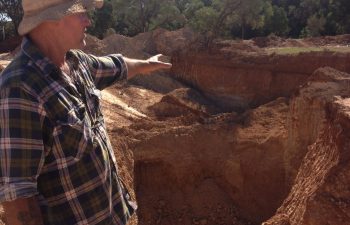 Open cut Boulder opal mine - Outback Queensland