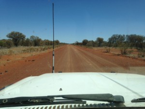 Driving on an outback dirt highway